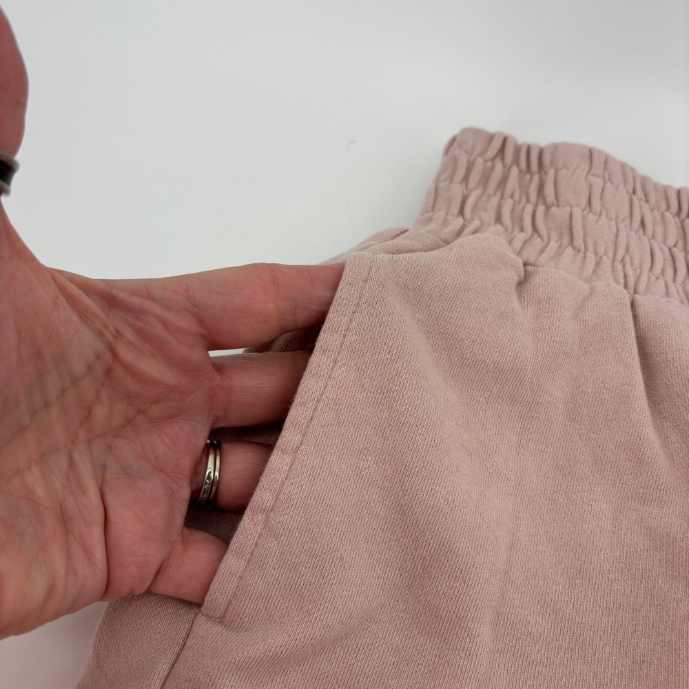 YoungLA Sweat Shorts Women S Dusty Rose Excellent High Waisted Cotton Balletcore - Picture 5 of 8